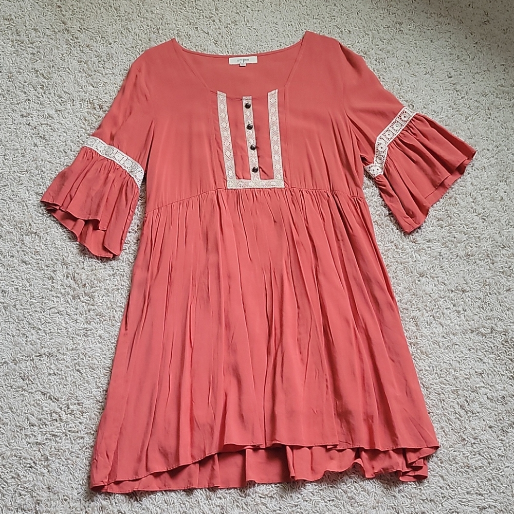 Umgee dress, size large, pink/coral colored